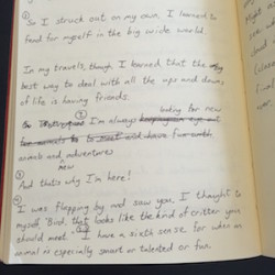 Some early drafting of strip #6.